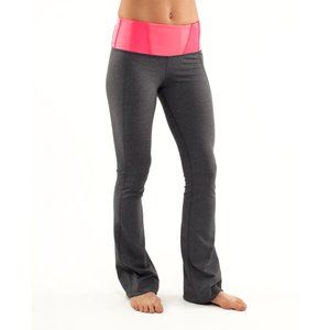 Lululemon Tadasana Pant Heather Coal Flash Pink 6